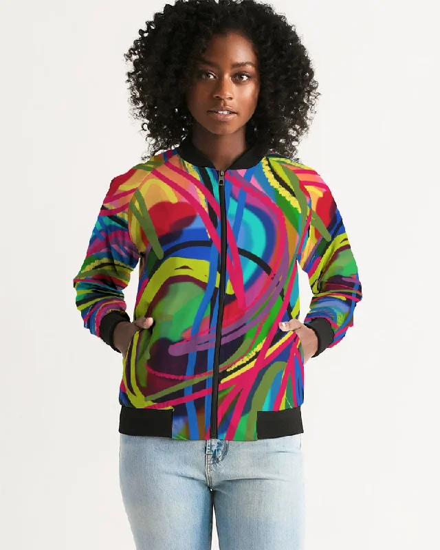 PARADISE IN COLOR Women's Bomber Jacket Mesh Jacket Canvas Jacket Denim Jacket
