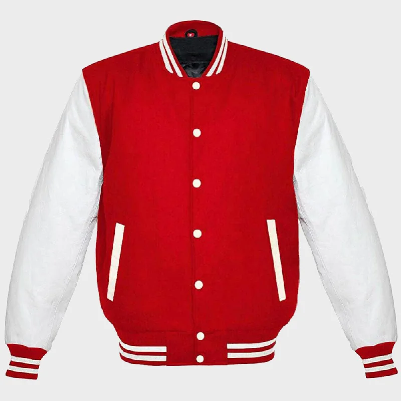 Red And White Varsity Jacket For Womens Print Jacket Jacquard Jacket Embroidered Jacket Red And White Varsity Jacket For Womens Print Jacket Jacquard Jacket Embroidered Jacket