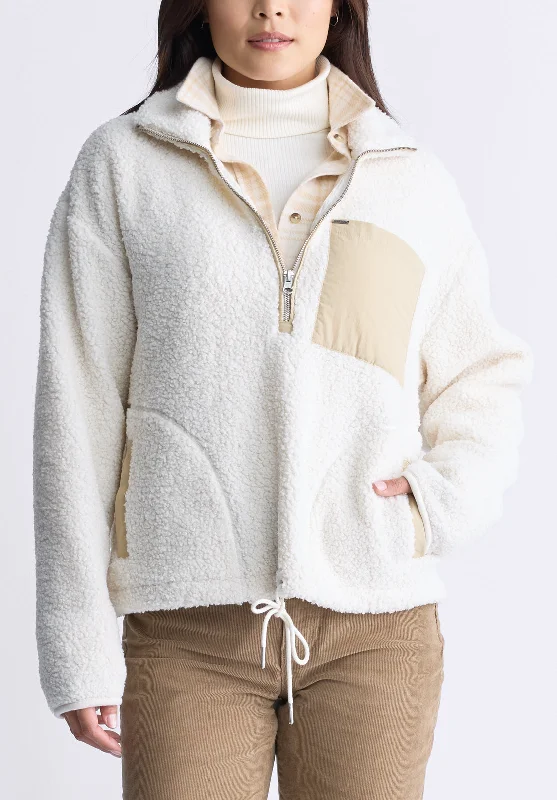 Sena Women's Sherpa Jacket with Chest Pocket, Egret White - JK0036F Denim Jacket Leather Jacket Suede Jacket Sena Women's Sherpa Jacket with Chest Pocket, Egret White - JK0036F Denim Jacket Leather Jacket Suede Jacket