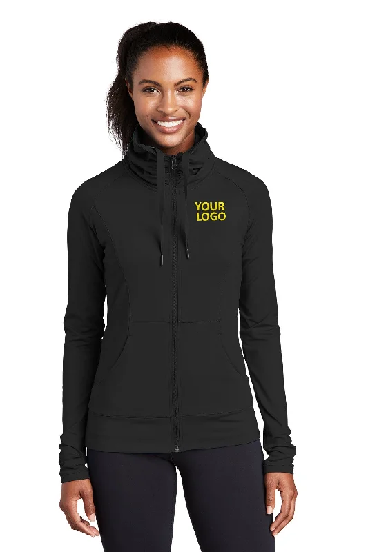 Sport-Tek Ladies Sport-Wick Stretch Branded Full-Zip Jackets, Black Hoodie Zip-Up Jacket Button-Up Jacket Sport-Tek Ladies Sport-Wick Stretch Branded Full-Zip Jackets, Black Hoodie Zip-Up Jacket Button-Up Jacket