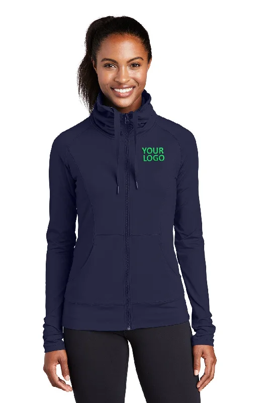 Sport-Tek Ladies Sport-Wick Stretch Customized Full-Zip Jackets, True Navy Satin Jacket Silk Jacket Chiffon Jacket Sport-Tek Ladies Sport-Wick Stretch Customized Full-Zip Jackets, True Navy Satin Jacket Silk Jacket Chiffon Jacket