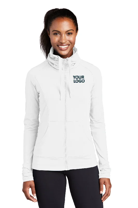 Sport-Tek Ladies Sport-Wick Stretch Customized Full-Zip Jackets, White Ribbed Jacket Pleated Jacket Ruffled Jacket Sport-Tek Ladies Sport-Wick Stretch Customized Full-Zip Jackets, White Ribbed Jacket Pleated Jacket Ruffled Jacket