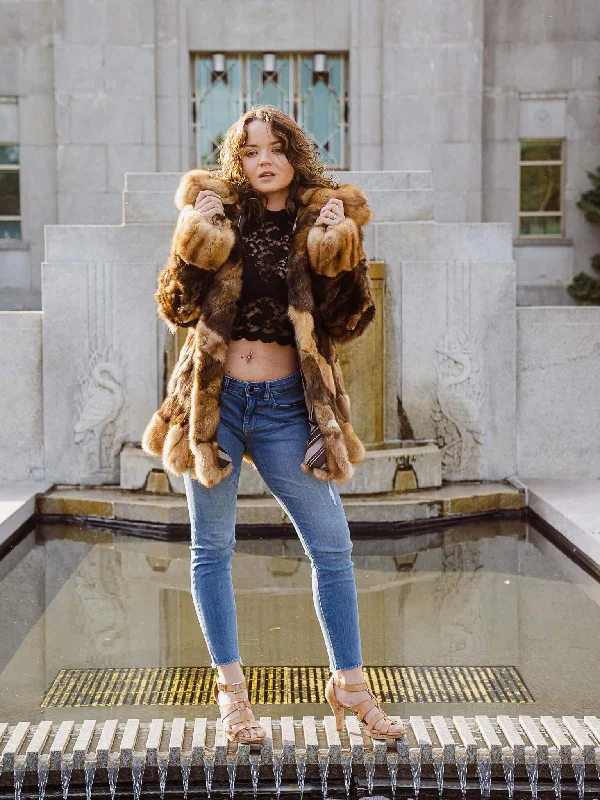 Three Tones Sable Jacket One-Shoulder Jacket Off-the-Shoulder Jacket Asymmetrical Jacket Three Tones Sable Jacket One-Shoulder Jacket Off-the-Shoulder Jacket Asymmetrical Jacket
