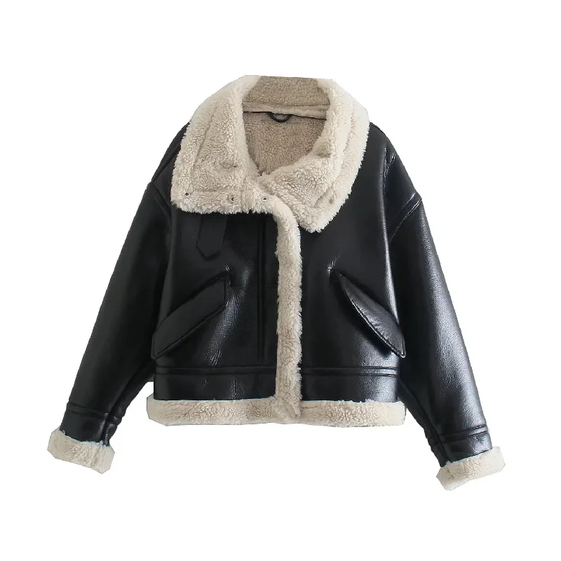 Trendy Biker Fleece Padded Faux Leather Jacket Belted Jacket Elasticated Jacket Padded Jacket Trendy Biker Fleece Padded Faux Leather Jacket Belted Jacket Elasticated Jacket Padded Jacket