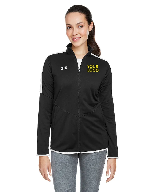 Under Armour Ladies Rival Knit Customized Jackets, Black Zip Front Button Front Snap Front Under Armour Ladies Rival Knit Customized Jackets, Black Zip Front Button Front Snap Front