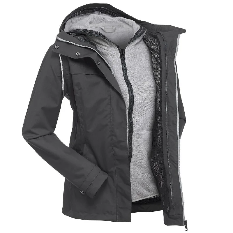 Women's Waterproof 3-In-1 Travel Jacket - Dark Grey Denim Jacket Leather Jacket Suede Jacket Women's Waterproof 3-In-1 Travel Jacket - Dark Grey Denim Jacket Leather Jacket Suede Jacket