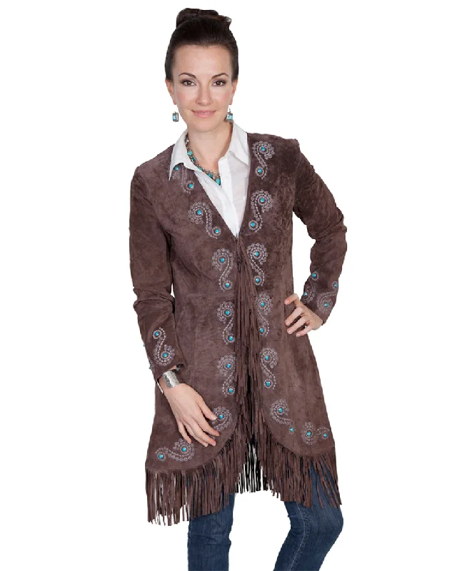 Women's Boar Suede Embroidered Jacket Chenille Jacket Brocade Jacket Lace Jacket