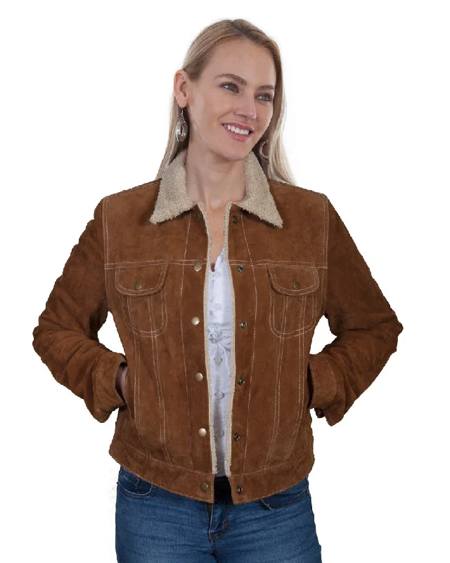 Women's Faux Shearling Suede Jacket Knit Fabric Woven Fabric Fleece Fabric