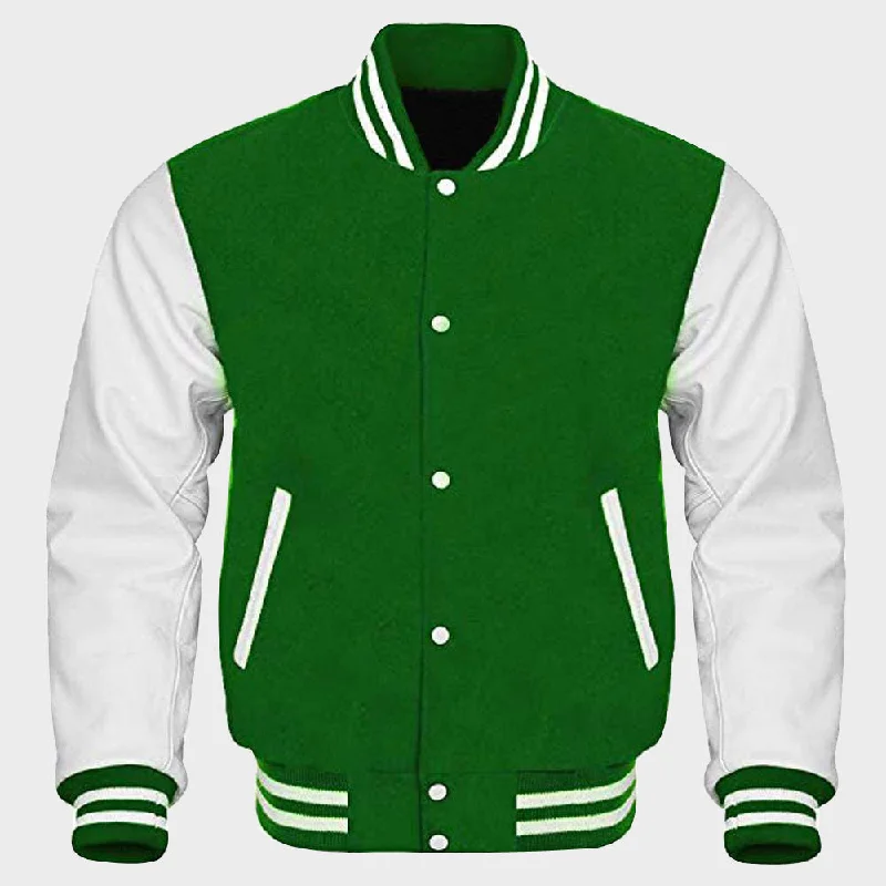 Womens Green Varsity Jacket Wool Jacket Cashmere Jacket Tweed Jacket