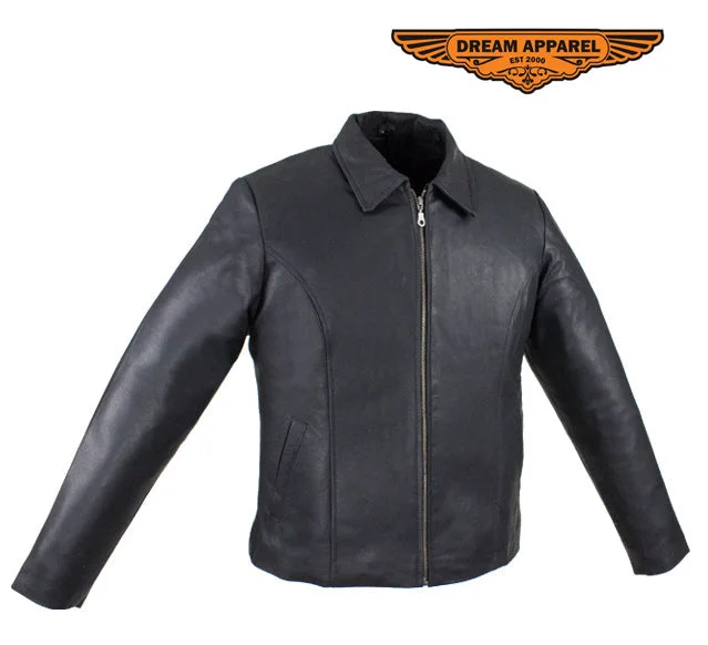 Womens Leather Jacket With Z/o Lining Trench Coat Raincoat Waterproof Jacket