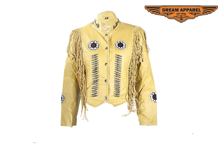 Women's Mustard Yellow Leather Jacket With Beads, Studs, Bone & Fringe Wool Jacket Cashmere Jacket Tweed Jacket Women's Mustard Yellow Leather Jacket With Beads, Studs, Bone & Fringe Wool Jacket Cashmere Jacket Tweed Jacket