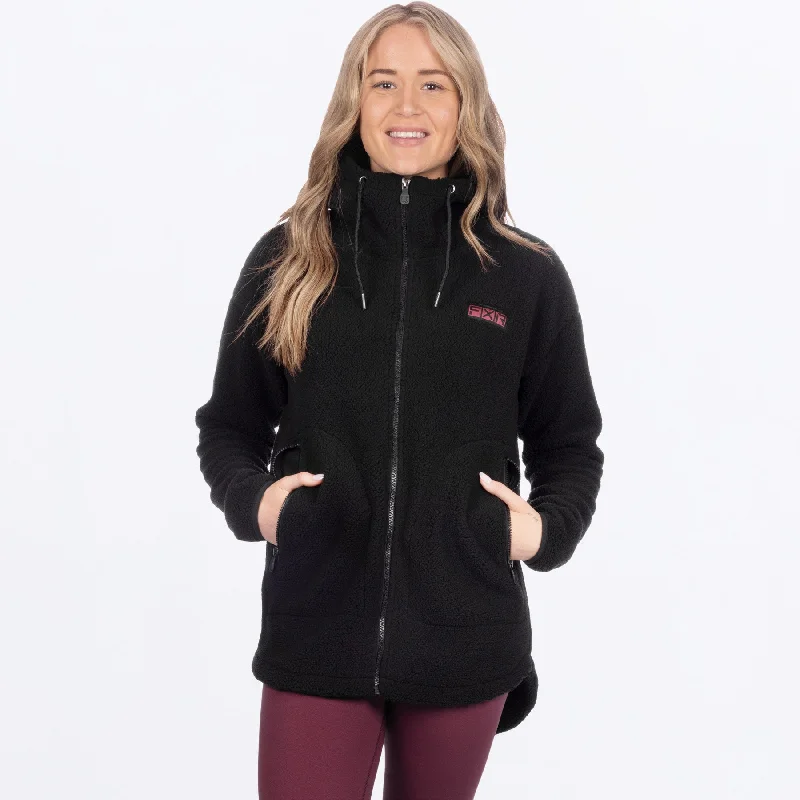 Women's Sapphire Sherpa Jacket Zippered Jacket Buttoned Jacket Snapped Jacket