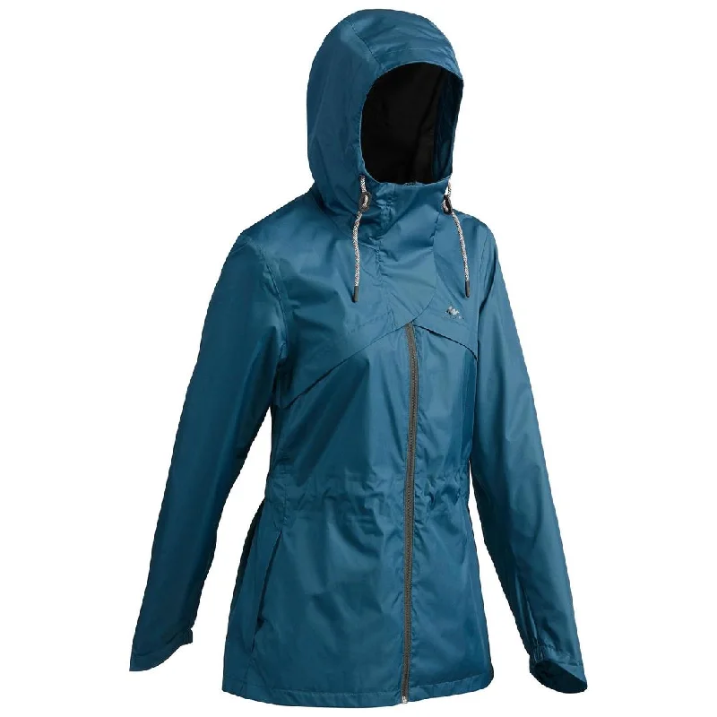 Women’s Waterproof Hiking Jacket NH500 Front Pockets Side Pockets Patch Pockets