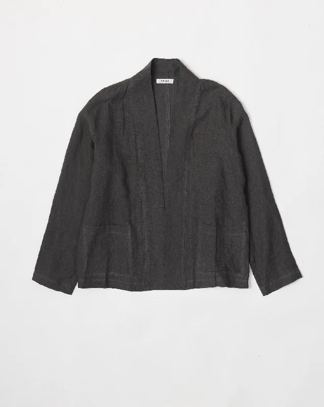 Yvette Jacket in Charcoal Print Jacket Jacquard Jacket Embroidered Jacket