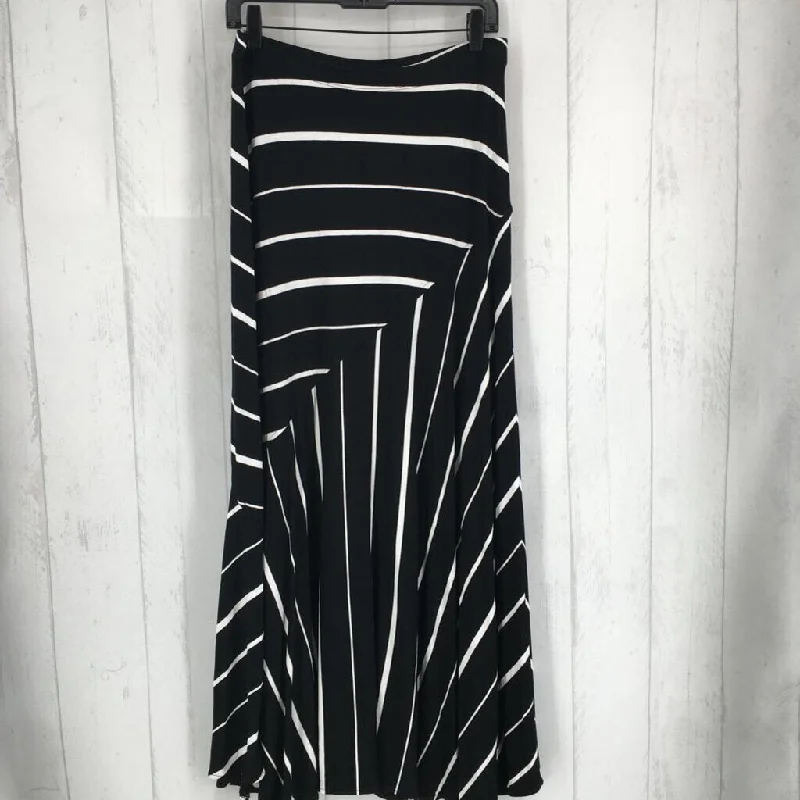 1(M) Striped maxi skirt high waist skirt