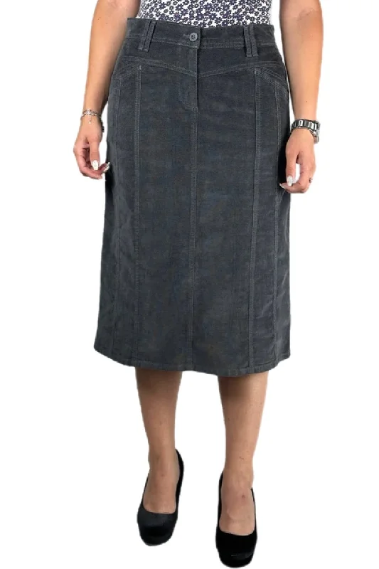 Twill Skirt 242-59D in Grey denim skirt casual