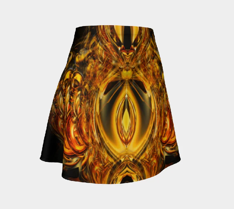 GOLDEN AMULET FLARE SKIRT patchwork skirt art