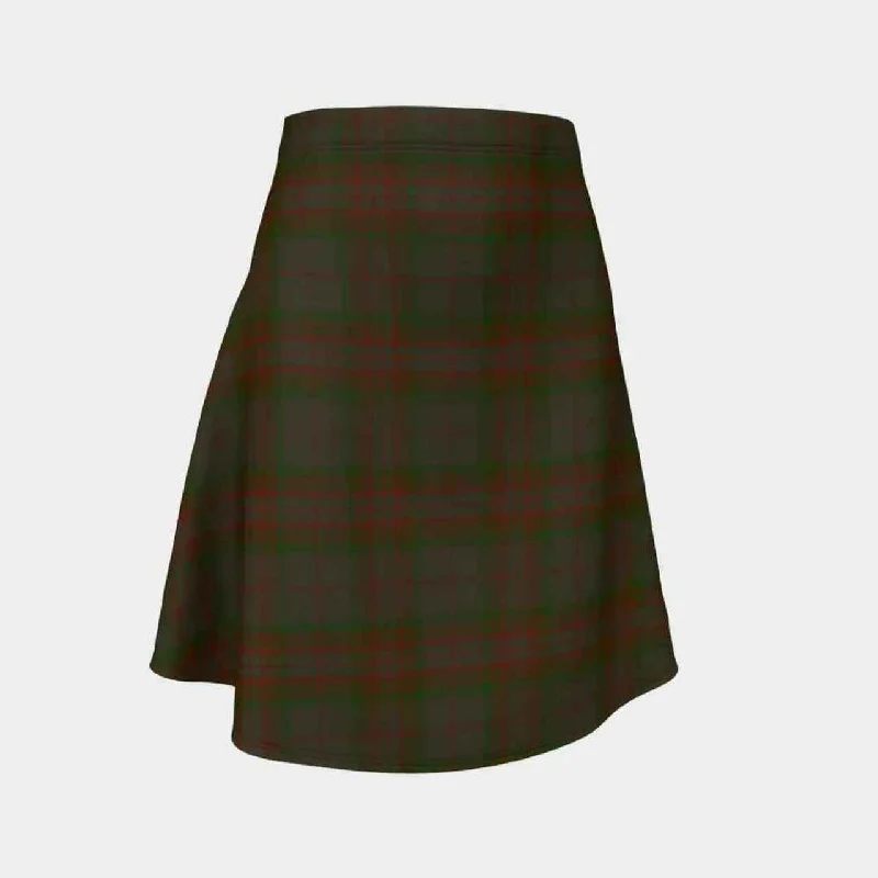 Gray Tartan Flared Skirt wool skirt sturdy