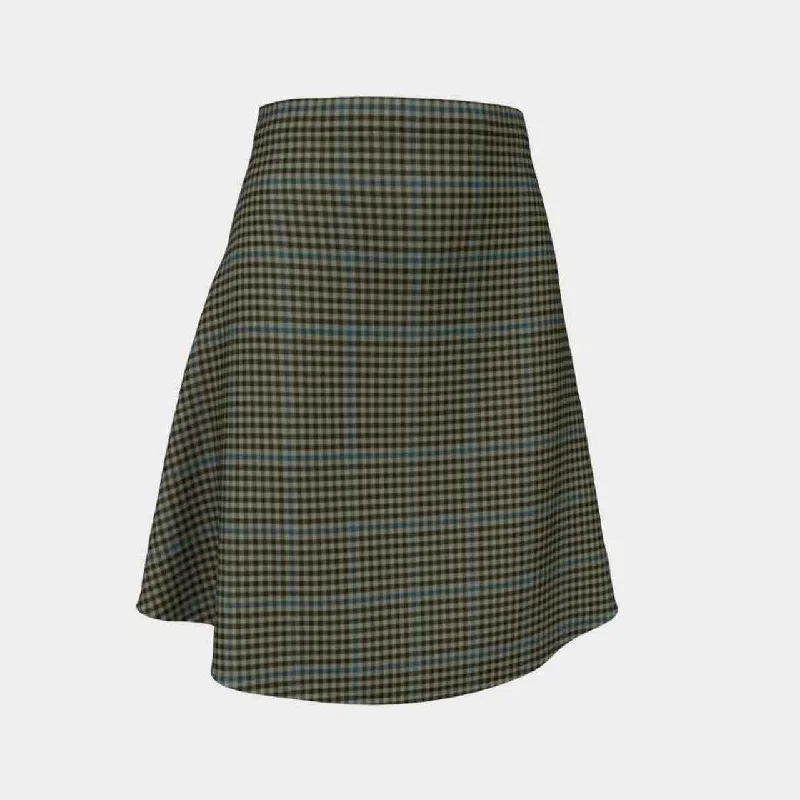 Haig Check Tartan Flared Skirt ribbed skirt waist