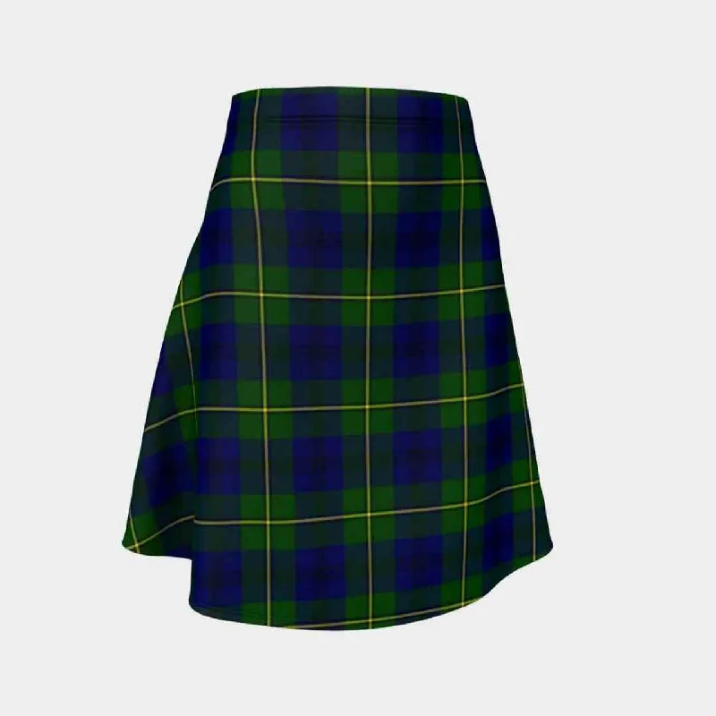 Johnston Modern Tartan Flared Skirt ruffled skirt detail