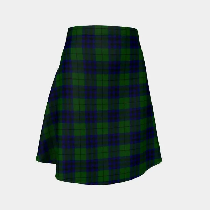 Keith Modern Tartan Flared Skirt silk skirt luxurious