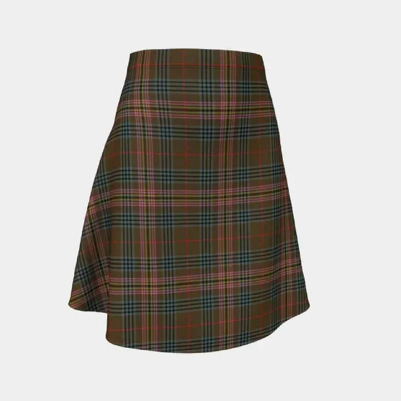 Kennedy Weathered Tartan Flared Skirt denim skirt fashionable