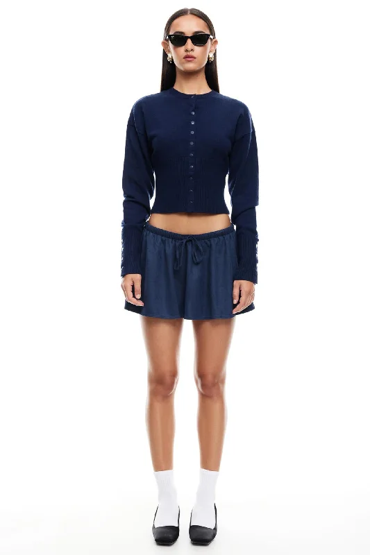 LIONESS Ghost Mini Skirt Navy cashmere skirt fine