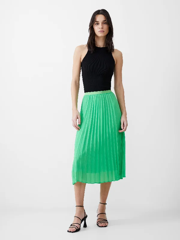 Pleat Georgette Midi Skirt lace skirt intricate