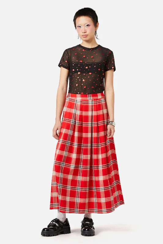 Queen Of Cats Tartan Skirt linen skirt airy