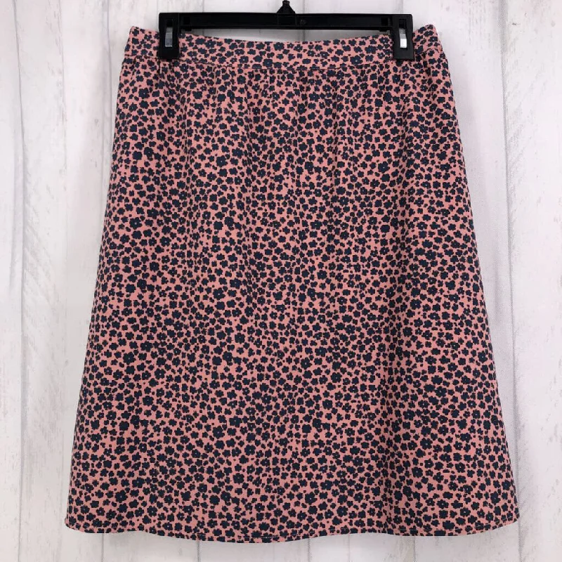 S flower print skirt leather skirt durable