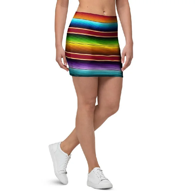 Serape Baja Print Mini Skirt wool skirt sturdy