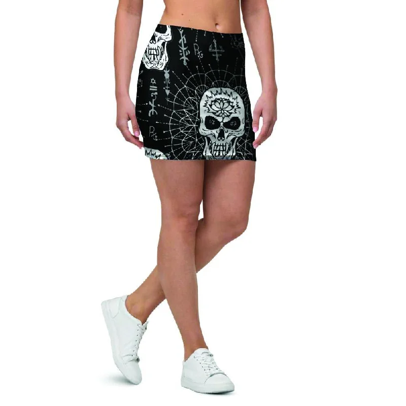 Skull Gothic Witch Mini Skirt wool skirt warm