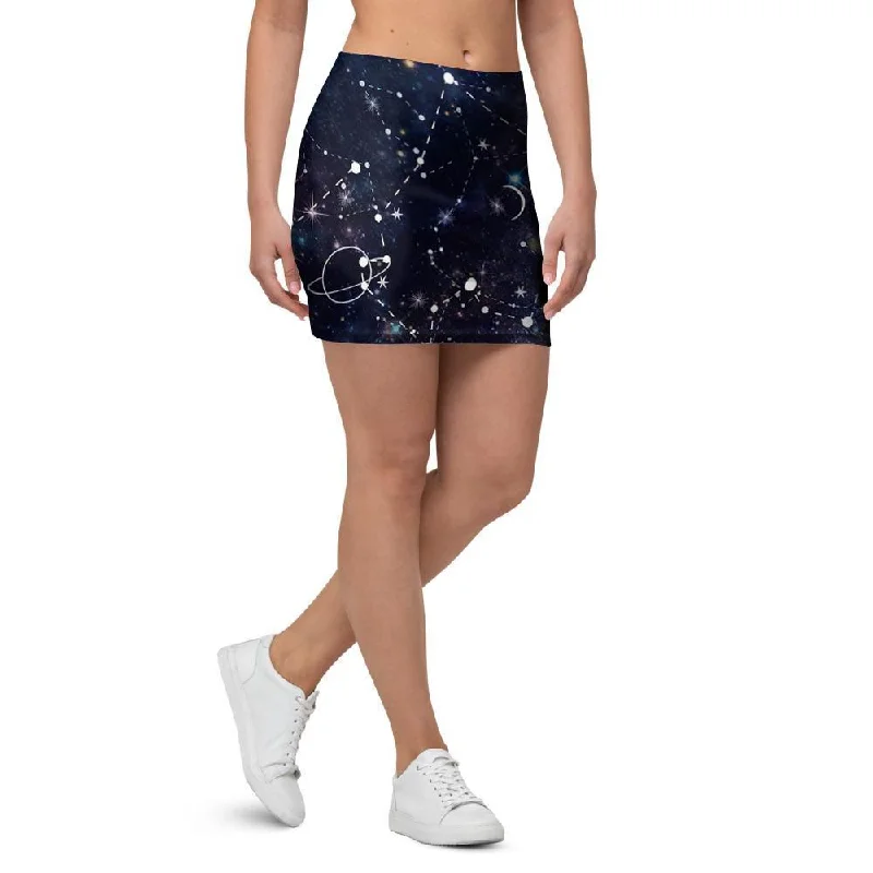 Star Constellation Galaxy Space Mini Skirt lightweight skirt design