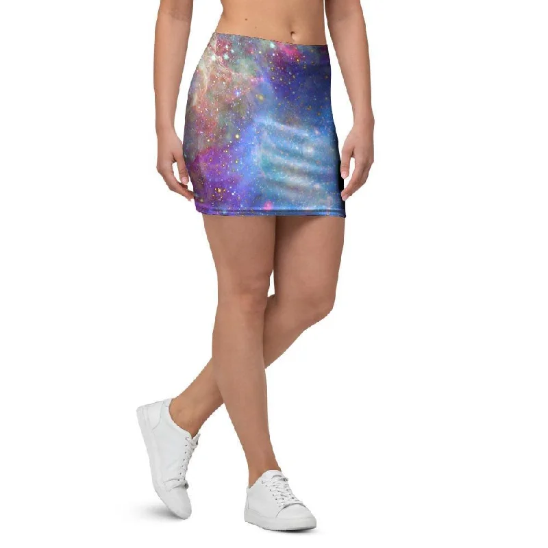 Star Nebula Galaxy Space Mini Skirt linen skirt airy