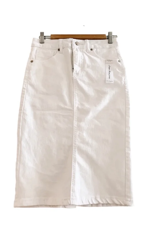 White Denim Skirt Style 270 leather skirt bold