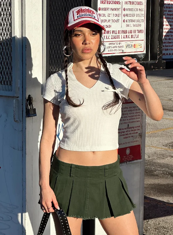 Allure 90's Mini Skort Olive wool skirt breathable