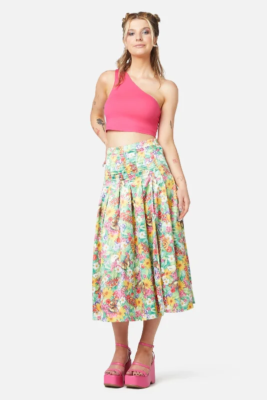 Glade Satin Midi Skirt relaxed fit skirt