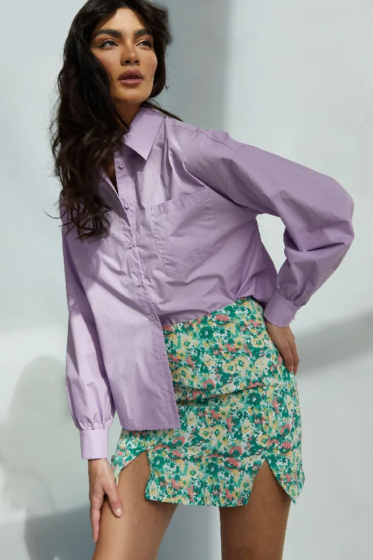 Glamorous Abstract Floral Split Mini Skirt velvet skirt plush