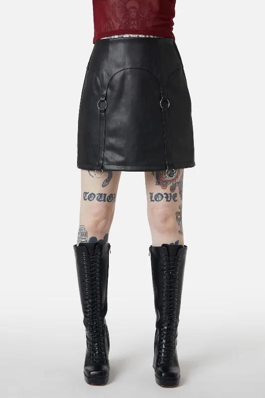 Guarded Pu Skirt relaxed fit skirt
