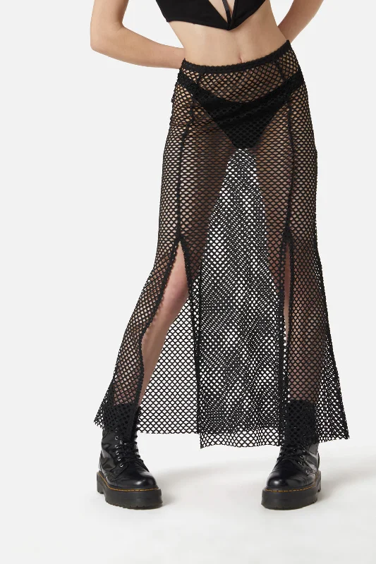 Industrial Hybrid Mesh Skirt denim skirt casual