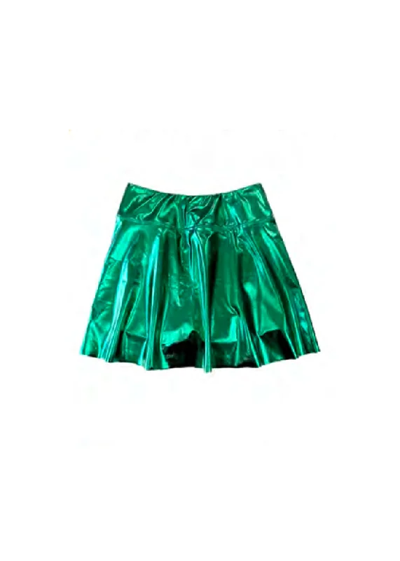 Junior Metallic Skort - Green wool skirt sturdy