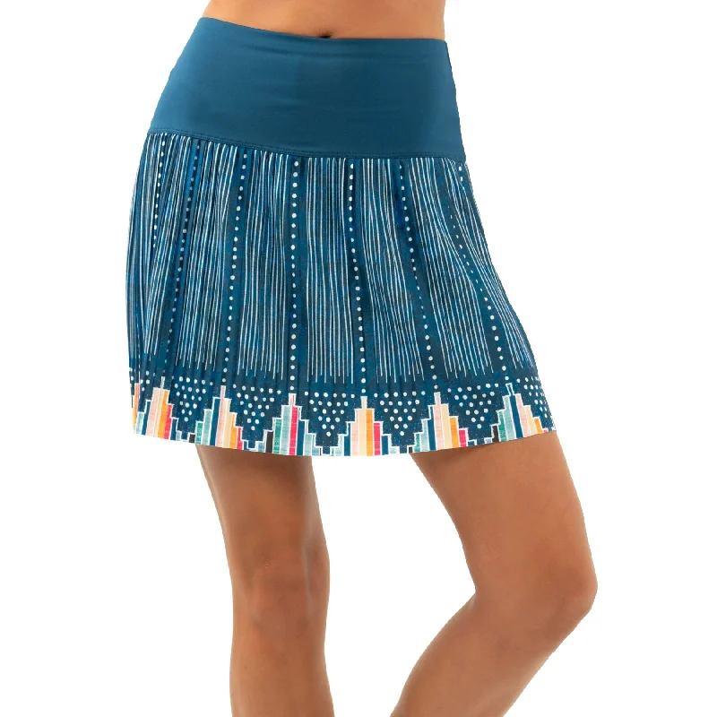Lucky in Love Borderline Pleated Indigo 17.25in Womens Golf Skort velvet skirt luxury