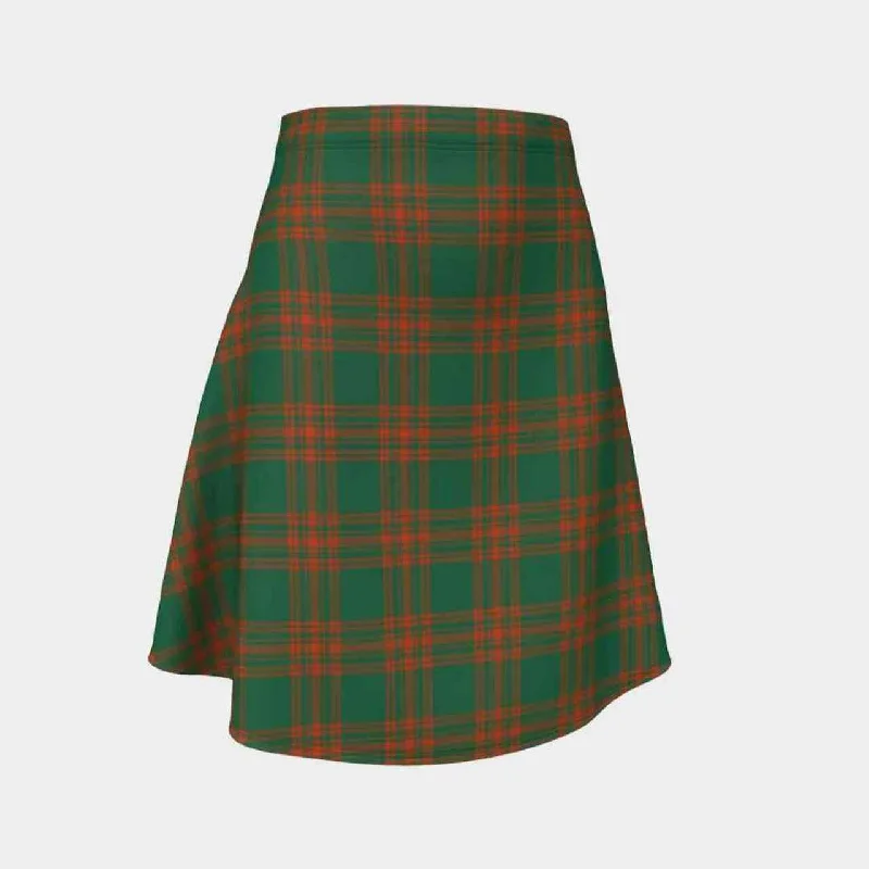 Menzies Green Ancient Tartan Flared Skirt denim skirt casual