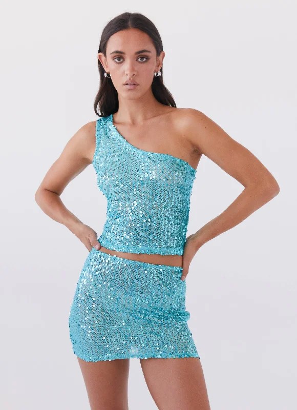 Neon Nights Sequin Mini Skirt - Crystal low waist skirt
