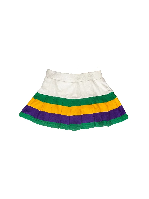 Skorts Junior Pleated - White zip skirt side