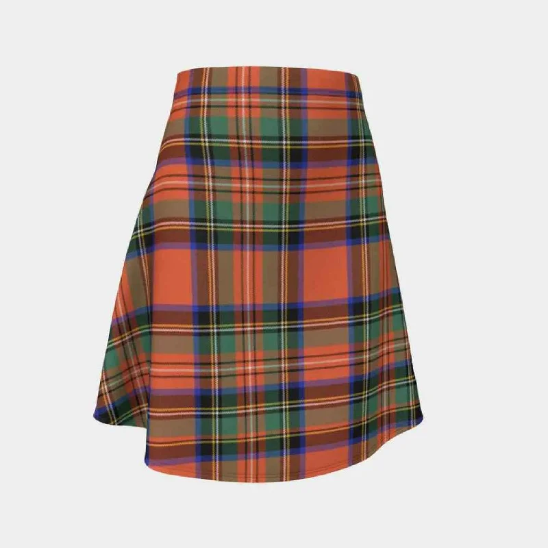 Stewart Royal Ancient Tartan Flared Skirt velvet skirt glossy