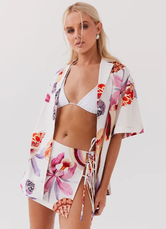 Summer Retreat Linen Mini Skirt - Seaside Bouquet modal blend skirt