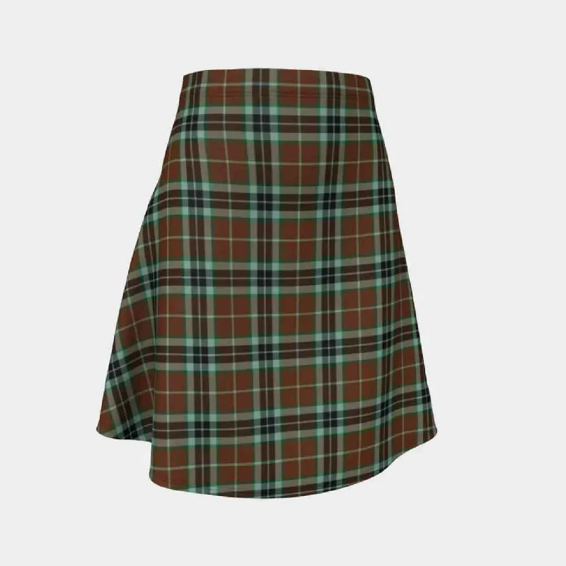 Thomson Hunting Modern Tartan Flared Skirt zip skirt side