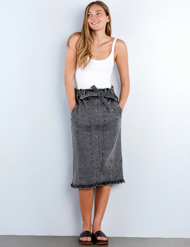 Tie Front Denim Skirt cotton skirt soft