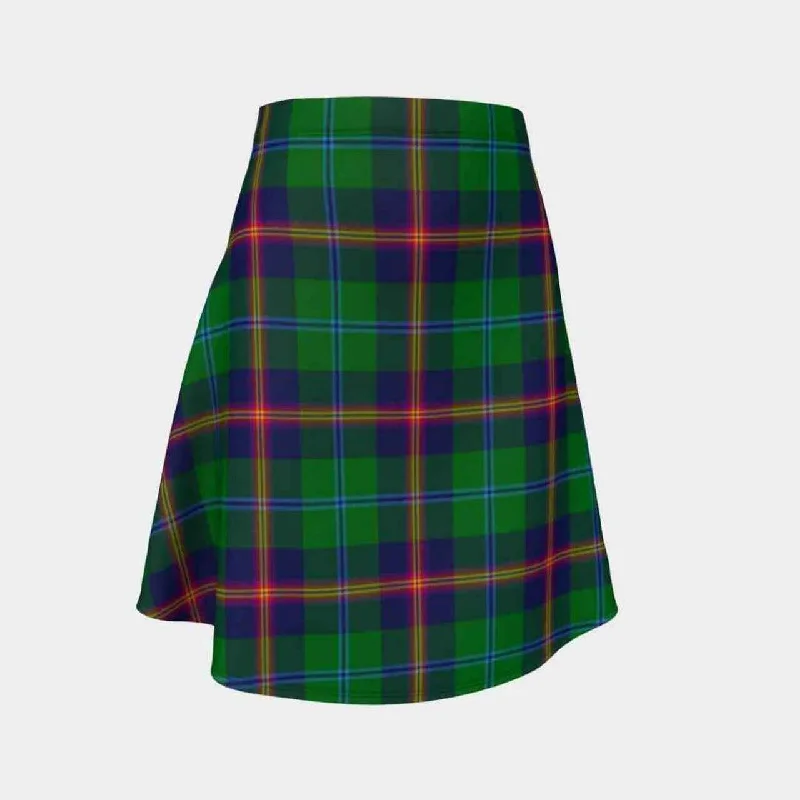 Young Modern Tartan Flared Skirt chiffon skirt floaty